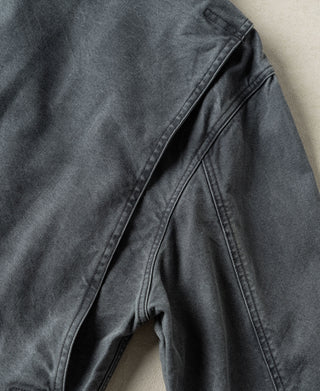 Gray-blue jacket with a sleeve and shoulder seam detail
