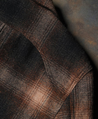 1930s Wool Shadow Plaid Tweed Cossack Jacket