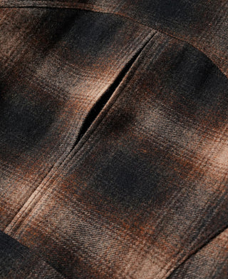 1930s Wool Shadow Plaid Tweed Cossack Jacket