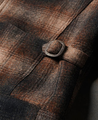 1930s Wool Shadow Plaid Tweed Cossack Jacket