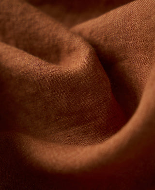 fabric texture of Yarn-dyed Linen Camp-Collar Shirt - Red