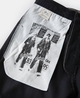 Wool Blend Herringbone Work Trousers - Light Brown