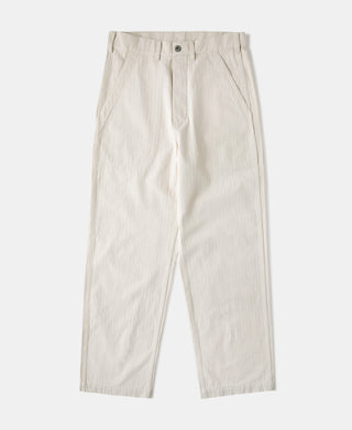 1940s USN-Inspired Herringbone Deck Trousers - White