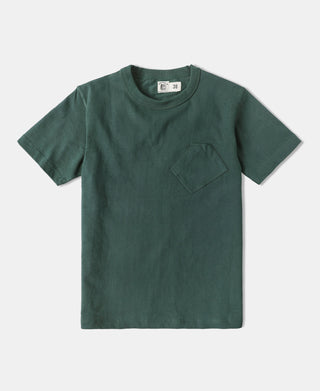 1930er-Jahre-Röhren-T-Shirt mit schrägen Taschen – Grün