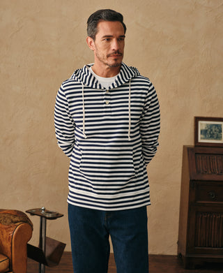 Classic Fit Breton Stripe Cotton Jersey Hoodie