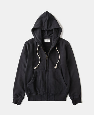 Heavyweight Terry Zip-Up Hoodie - Black
