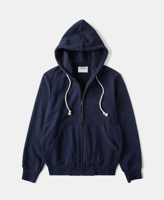 Heavyweight Terry Zip-Up Hoodie - Dark Blue