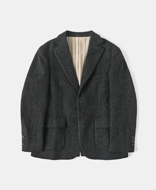 Anthrazitgraue Tweed-Anzugjacke aus den 1930er Jahren