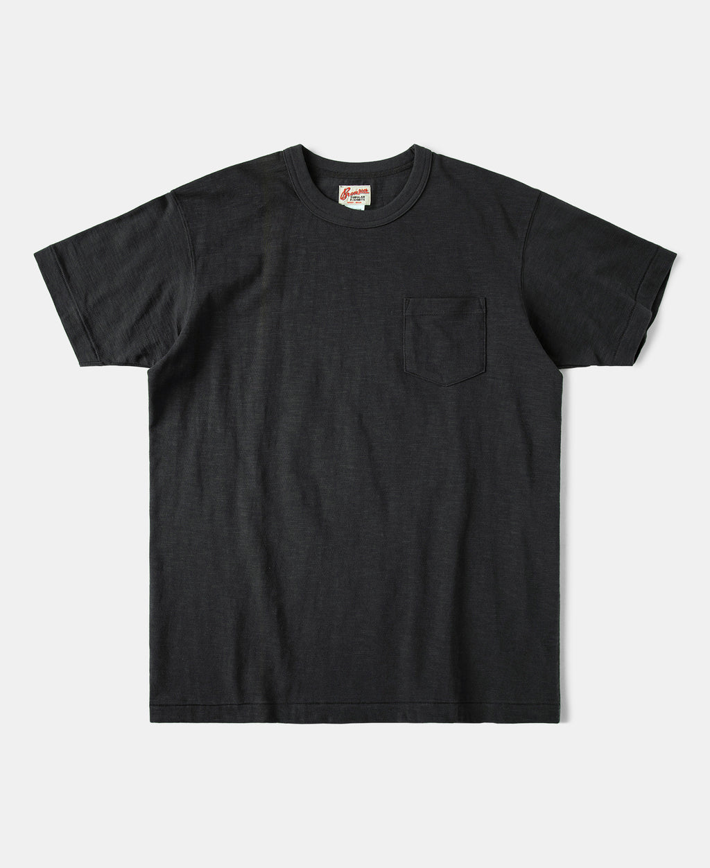 Loopwheel Tubular Slub Cotton Pocket Basic T-Shirt - Black | Olderbest
