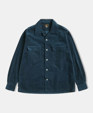 Lot 220 Corduroy Open Collar Shirt - Indigo