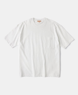 Oversize-T-Shirt mit röhrenförmigen Taschen aus 9,3-Unzen-Baumwolle – Weiß
