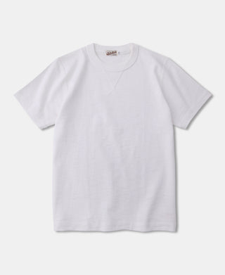 Schweres Schlauch-T-Shirt mit Zwickel aus US-Baumwolle – Weiß