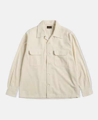 Lot 220 Corduroy Open Collar Shirt - Cream