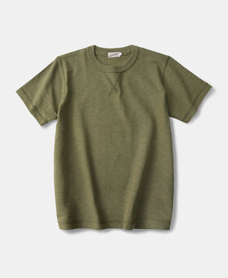 Schweres Schlauch-T-Shirt mit Zwickel aus US-Baumwolle – Grün