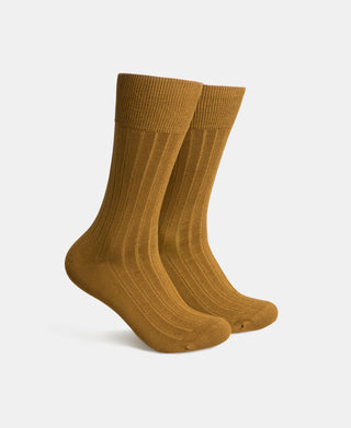 1950s Ribbed Dress Socks - Ginger
