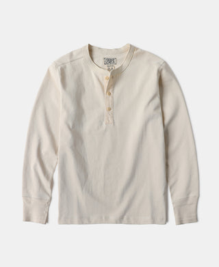 Vintage Langarm-Henley-Shirt - Aprikose