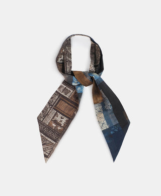 Vintage Printed Neck Scarf - Coffee