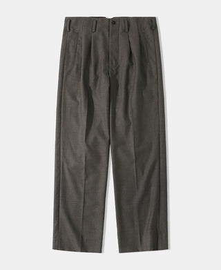 Hollywood Waisted Wool Blend Trousers - Brown