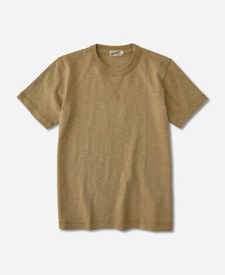 Schweres Schlauch-T-Shirt mit Zwickel aus US-Baumwolle – Sand