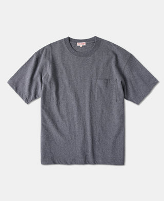 Oversize-T-Shirt mit röhrenförmigen Taschen aus 9,3-Unzen-Baumwolle – Grau