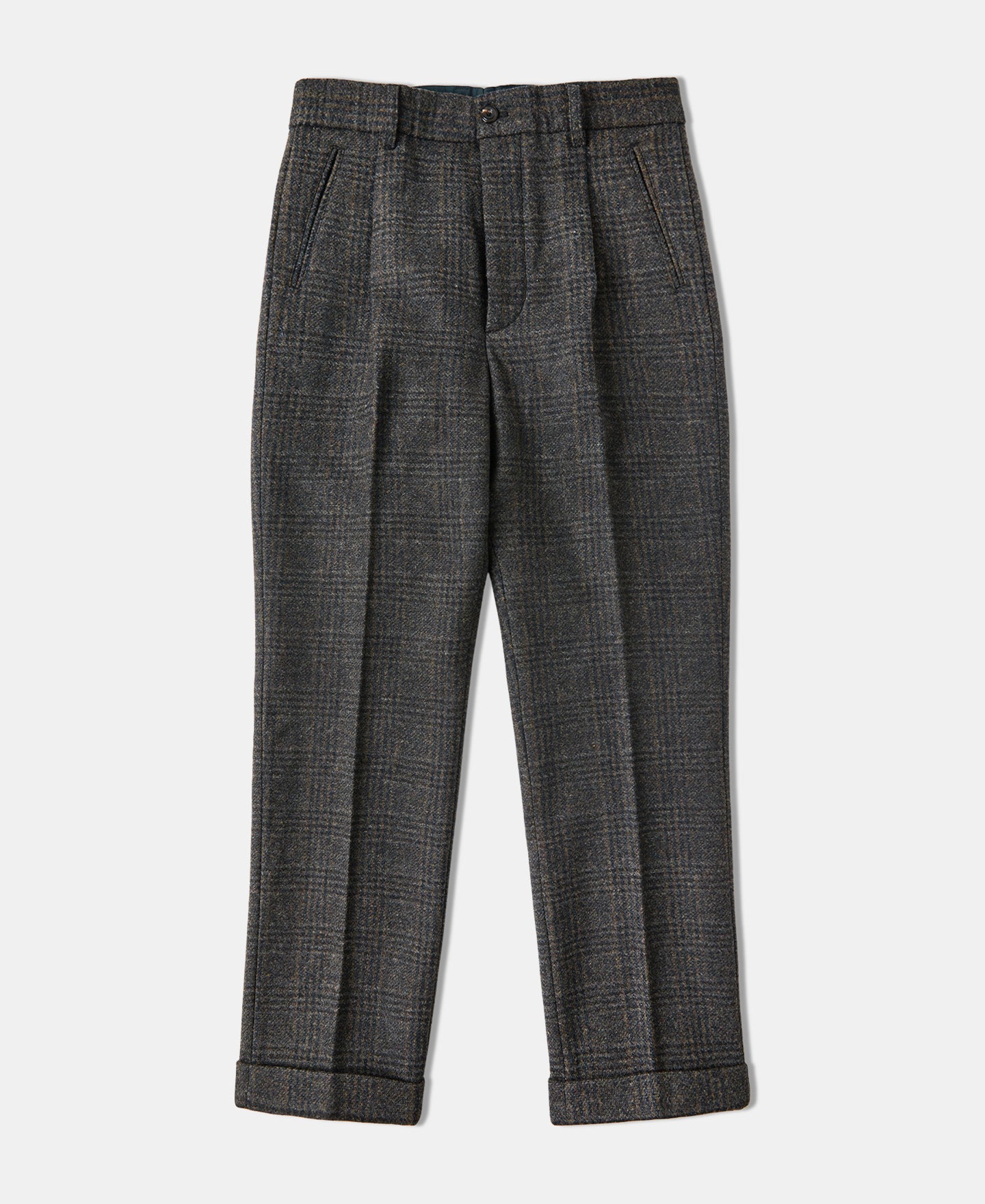 Glen Plaid Mens Plaid Tweed Pants Seafield Trousers Brown/Black