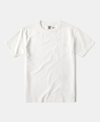1930er-Röhren-T-Shirt mit schrägen Taschen – Weiß