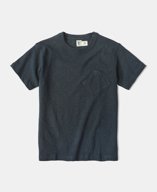 1930er-Röhren-T-Shirt mit schrägen Taschen – Marineblau