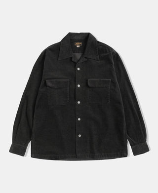 Lot 220 Corduroy Open Collar Shirt - Black