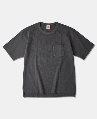 9,8 Unzen Baumwoll-T-Shirt mit klassischer Tasche – Dunkelgrau