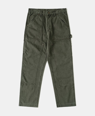 Canvas Double Knee Work Trousers - Dark Olive