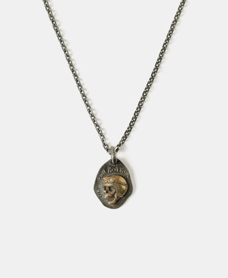 Sterling Skull Tag Necklace