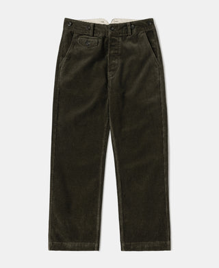 1920s Heavy Corduroy Farmer Work Trousers - Dark Green