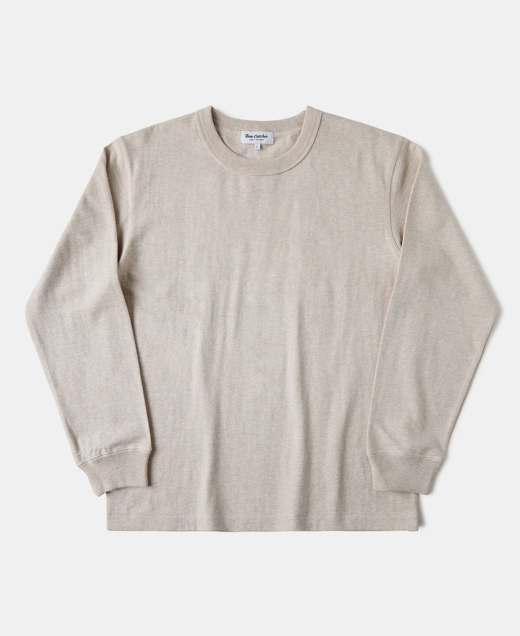 10.5 oz Cotton Loopwheel Tubular Long Sleeve T-Shirt - Oatmeal | Time ...