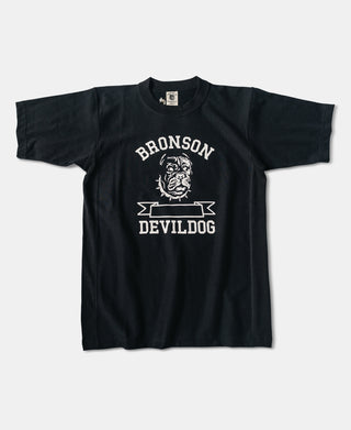 Devil-Dog 로고 프린트 리버스 위브 티셔츠 - 블랙