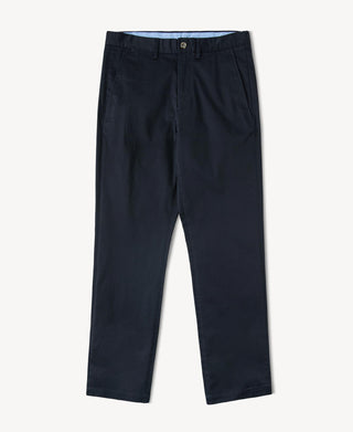Cotton-Blend Slim Tapered Trousers - Navy