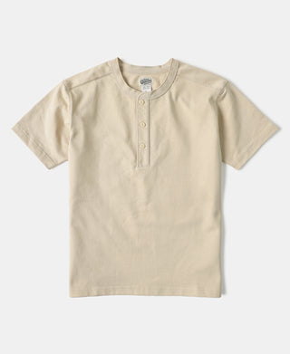 Kurzarm-Henley-T-Shirt aus 10,6 Unzen Baumwolle – Aprikose