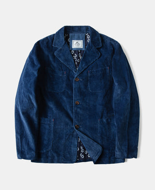 French Indigo-Dyed Corduroy Work Jacket