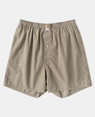 1950s Cotton Boxer Shorts - Brown Stripes