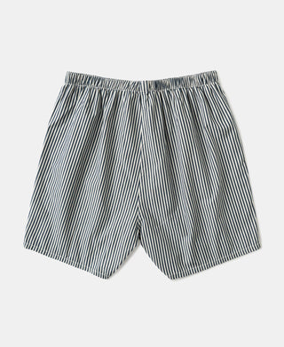 1950s Cotton Boxer Shorts - Blue Stripes