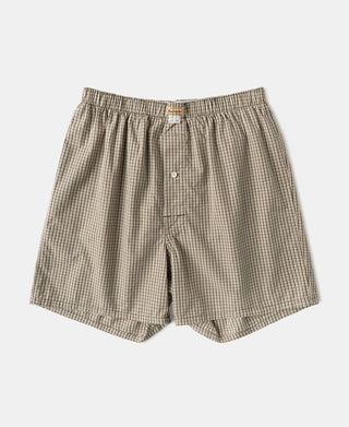 1950s Cotton Boxer Shorts - Brown Stripes