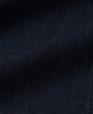 Indigo denim fabric with visible twill texture