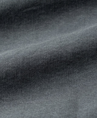 Gray-blue jacket fabric with a tightly woven canvas texture