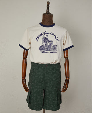 M-1951 Paisley Print Cotton Herringbone Shorts