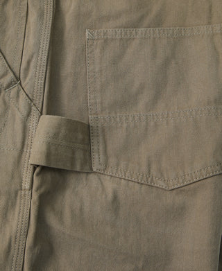 Overall aus Baumwolle mit Fischgrätenmuster und Logo-Print – Khaki