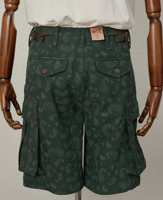 M-1951 Shorts aus Baumwolle mit Fischgrätenmuster und Paisleymuster