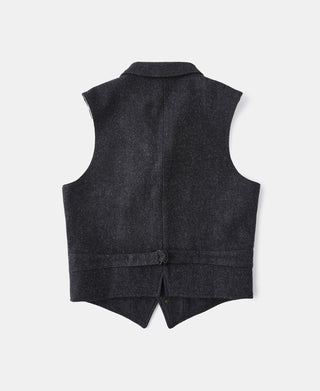 1930s Charcoal Gray Tweed Lapel Vest