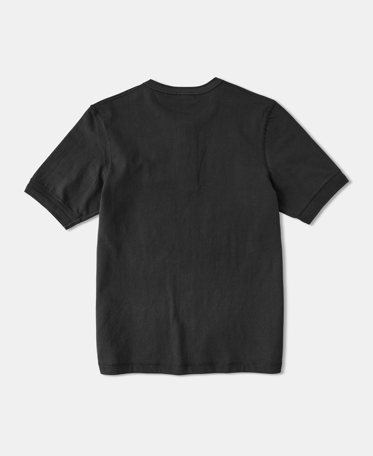 9.3 oz Cotton Loopwheel Tubular Henley T-Shirt - Black