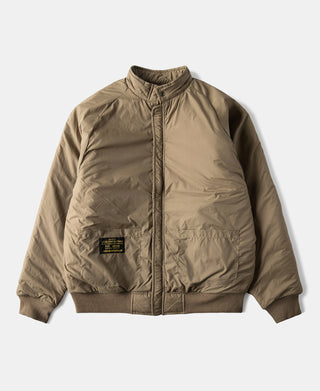 Reversible Diamond Quilted Stand-Collar Jacket - Khaki