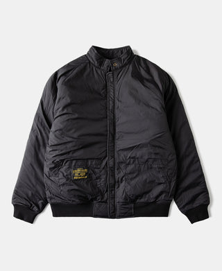 Reversible Diamond Quilted Stand-Collar Jacket - Black