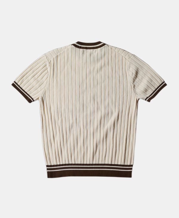 Contrast Striped Crew Neck Lightweight Knit Top